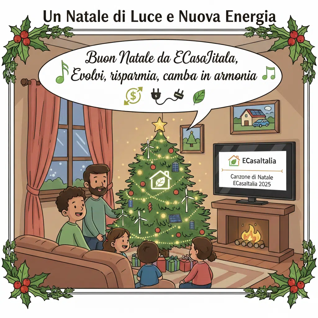 c'è una famiglia che festeggia il natale ascoltando la nuova canzone di e-casaitalia