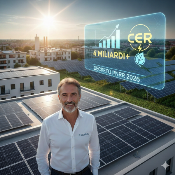 Infografica sugli Incentivi CER e Agrivoltaico Decreto PNRR 2026 presentata da Flavio Pinton su impianto fotovoltaico e-casaitalia.