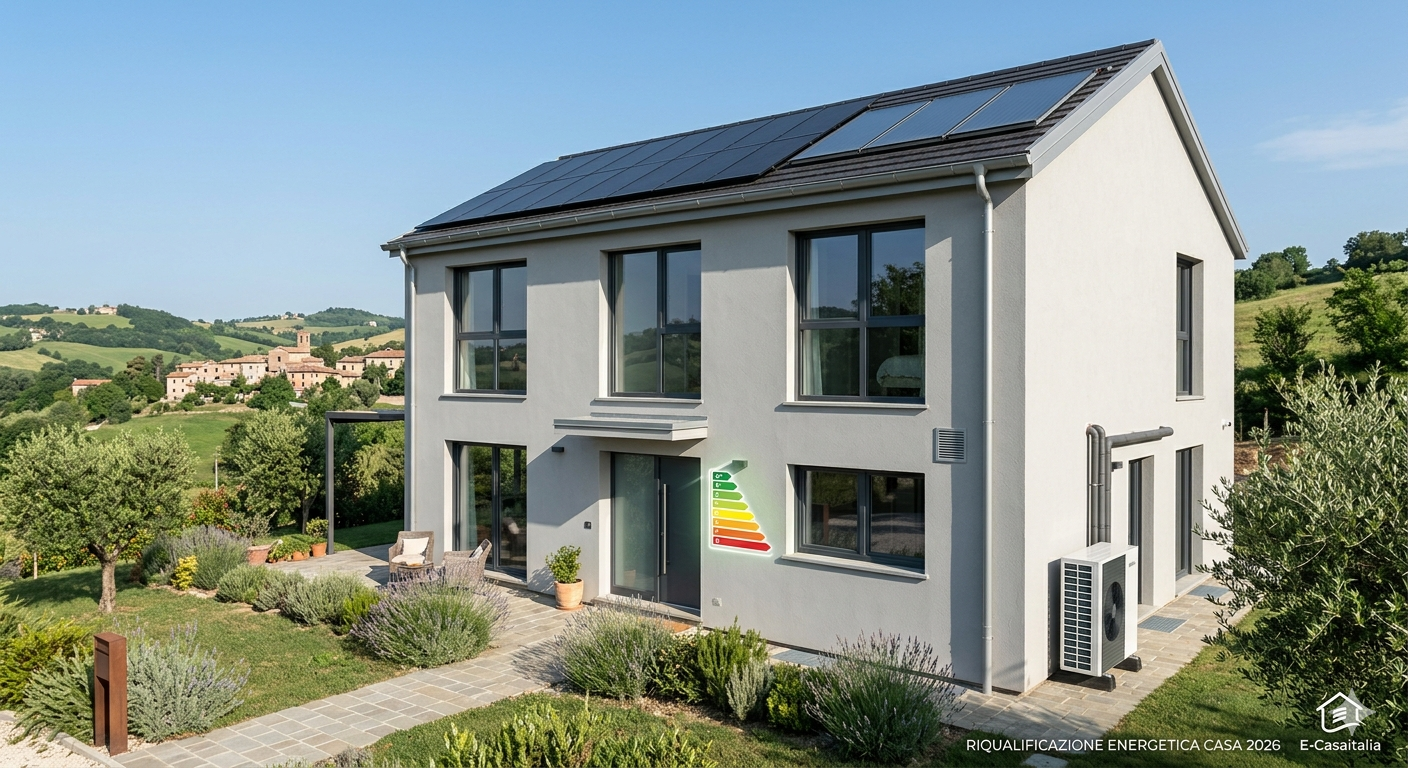 Il giornale - 44 Esempio Di Riqualificazione Energetica Casa 2026 Con Pannelli Fotovoltaici Sul Tetto, Pompa Di Calore Esterna E Classe Energetica A4 Realizzata Da E-Casaitalia