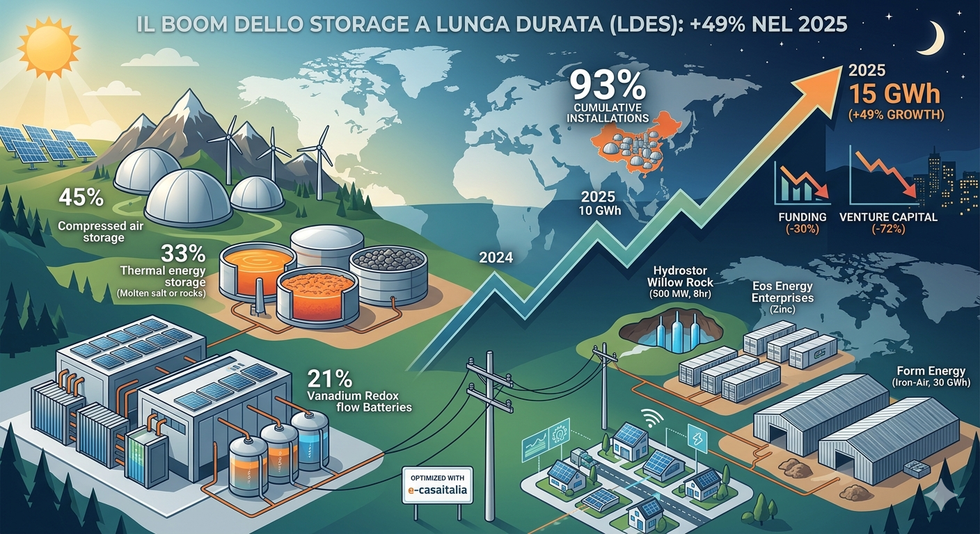 Il giornale - 45 Infografica Sui Sistemi Di Accumulo Energetico A Lunga Durata (Ldes) Nel 2025: Crescita Globale A 15 Gwh, Tecnologie Aria Compressa, Termica E Batterie Redox Al Vanadio, E Focus Sul Mercato Cina E Usa.