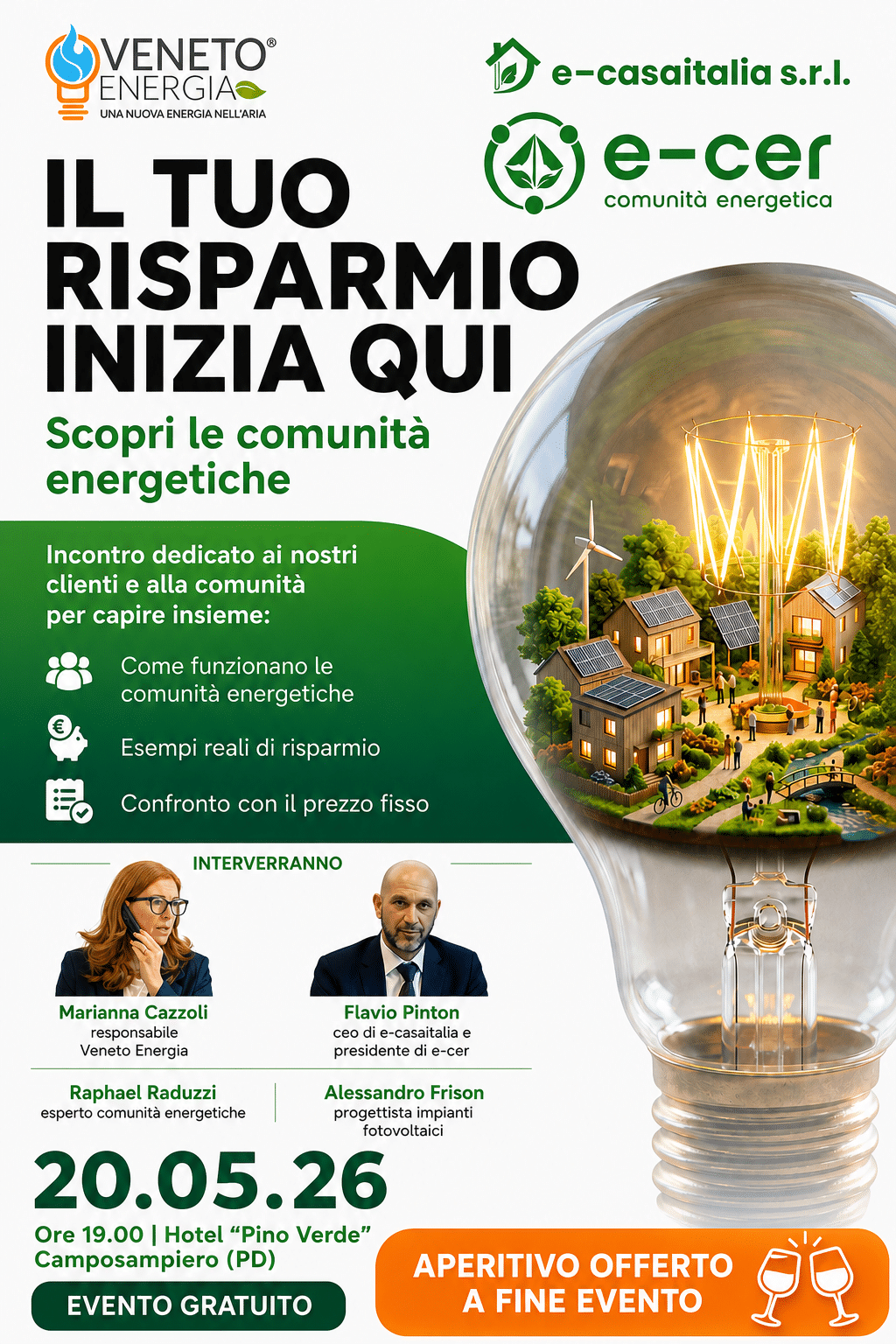 Volantino Per Serata Informativa Sulle Comunità Energetiche Rinnovabili A Camposampiero
