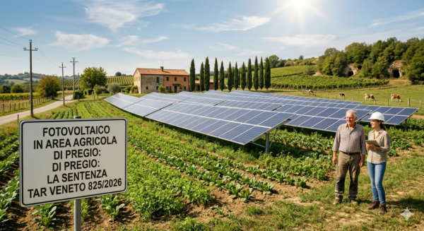 Installazione di pannelli fotovoltaici in un'area agricola di pregio autorizzata dal TAR Veneto