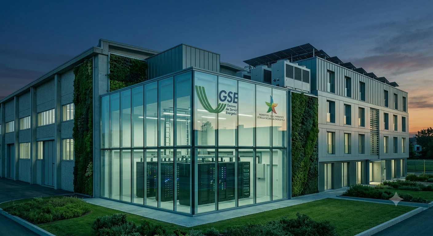 Homepage - 157 Edificio Industriale Moderno E Data Center Ad Alta Efficienza Energetica Con Loghi Gse E Mase Per La Guida Operativa Certificati Bianchi 2026.