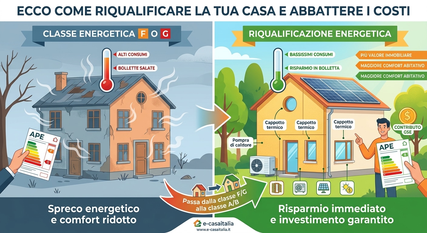 Homepage - 163 Confronto Tra Casa In Classe Energetica F/G E Casa Riqualificata In Classe A/B Con Cappotto Termico, Pompa Di Calore E Fotovoltaico