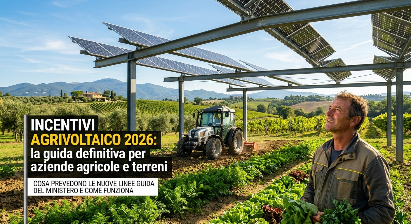 Impianto Agrivoltaico Con Pannelli Fotovoltaici Sopraelevati E Coltivazione Sottostante — Incentivi Agrivoltaico 2026