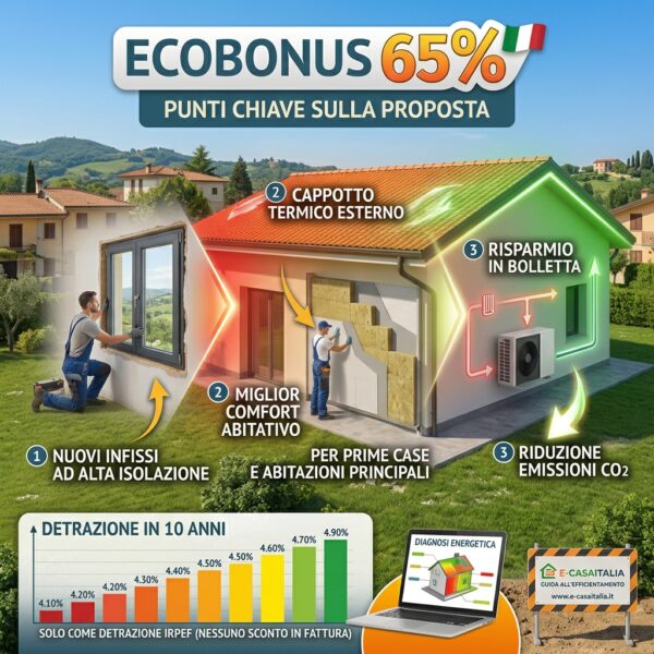 Ecobonus 65% pompe di calore infissi cappotto termico