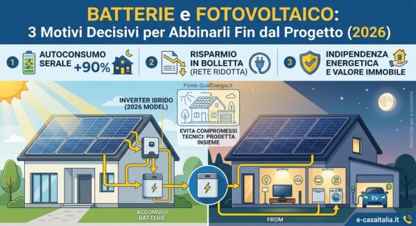 batterie e fotovoltaico abbinati nello stesso impianto solare