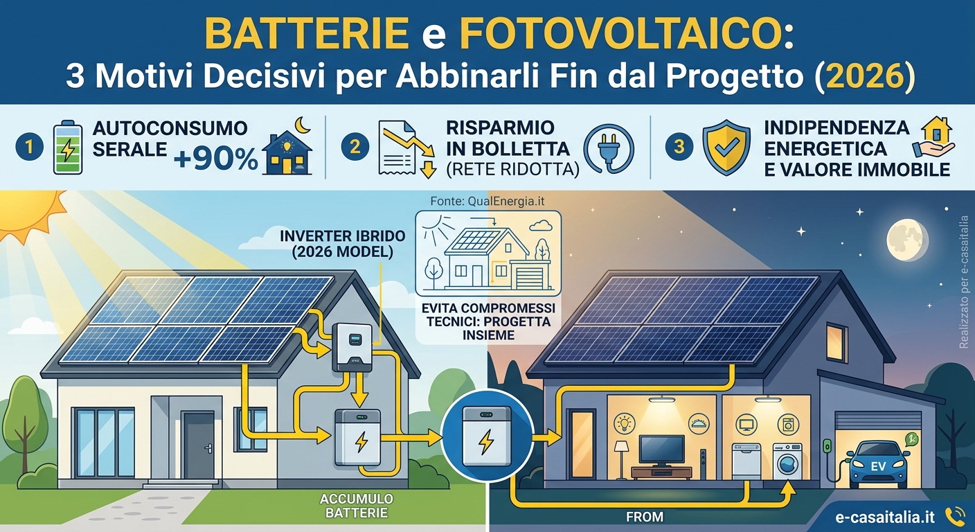 batterie e fotovoltaico abbinati nello stesso impianto solare