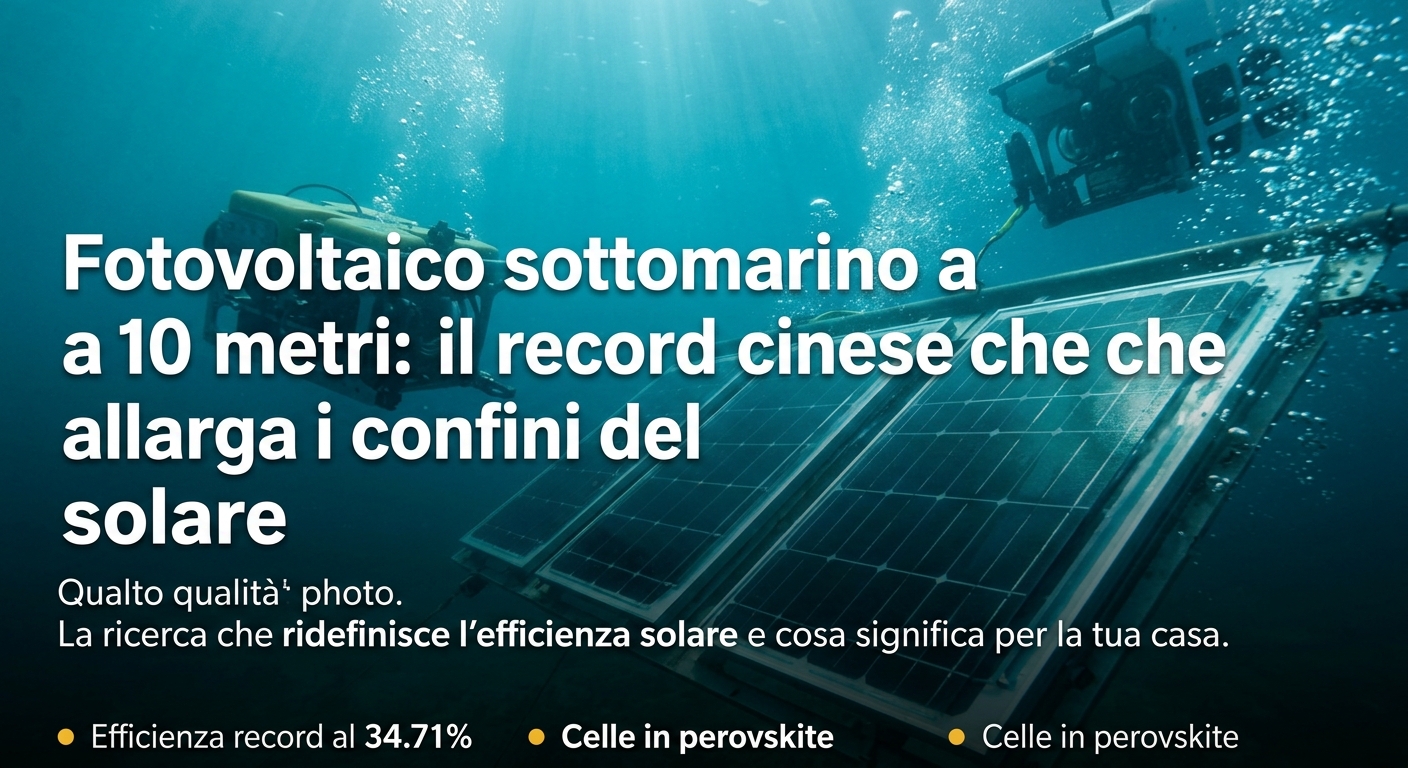 pannello fotovoltaico sottomarino testato a 10 metri di profondità in mare