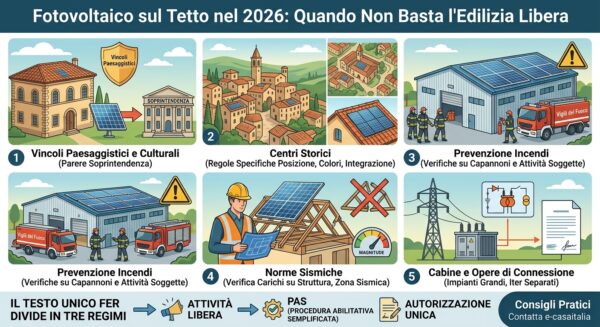 Impianto fotovoltaico sul tetto di un'abitazione installato in edilizia libera