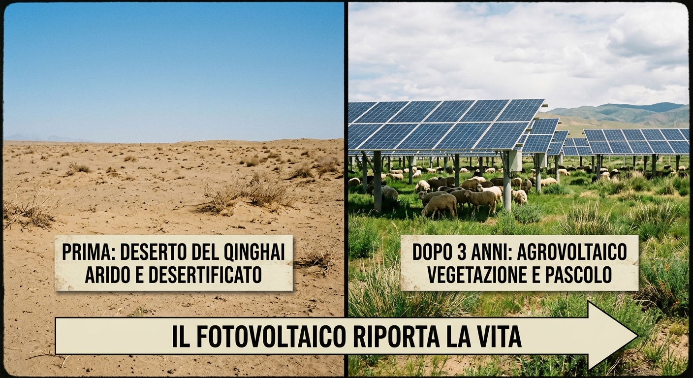 Pannelli Solari E Agrivoltaico Nel Deserto Cinese Del Qinghai Diventato Verde