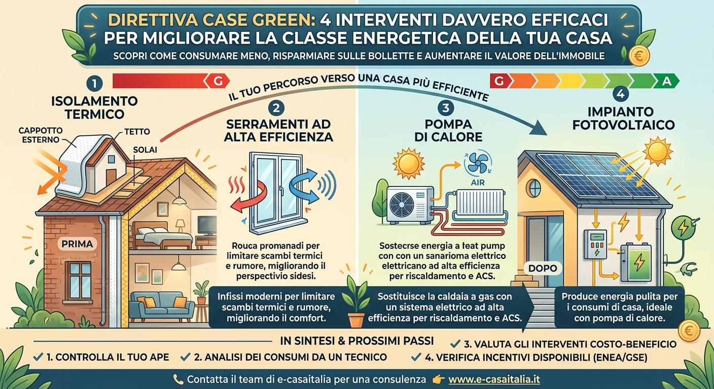 Direttiva Case Green: Casa Riqualificata Con Cappotto Termico, Pompa Di Calore E Fotovoltaico