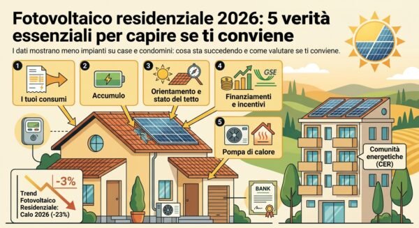 Fotovoltaico residenziale installato sul tetto di una casa