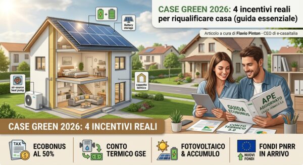 Case green: riqualificazione energetica di un’abitazione con pompa di calore e fotovoltaico – e-casaitalia