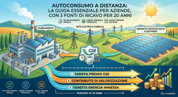 Autoconsumo a distanza: impianto fotovoltaico a terra che alimenta uno stabilimento aziendale